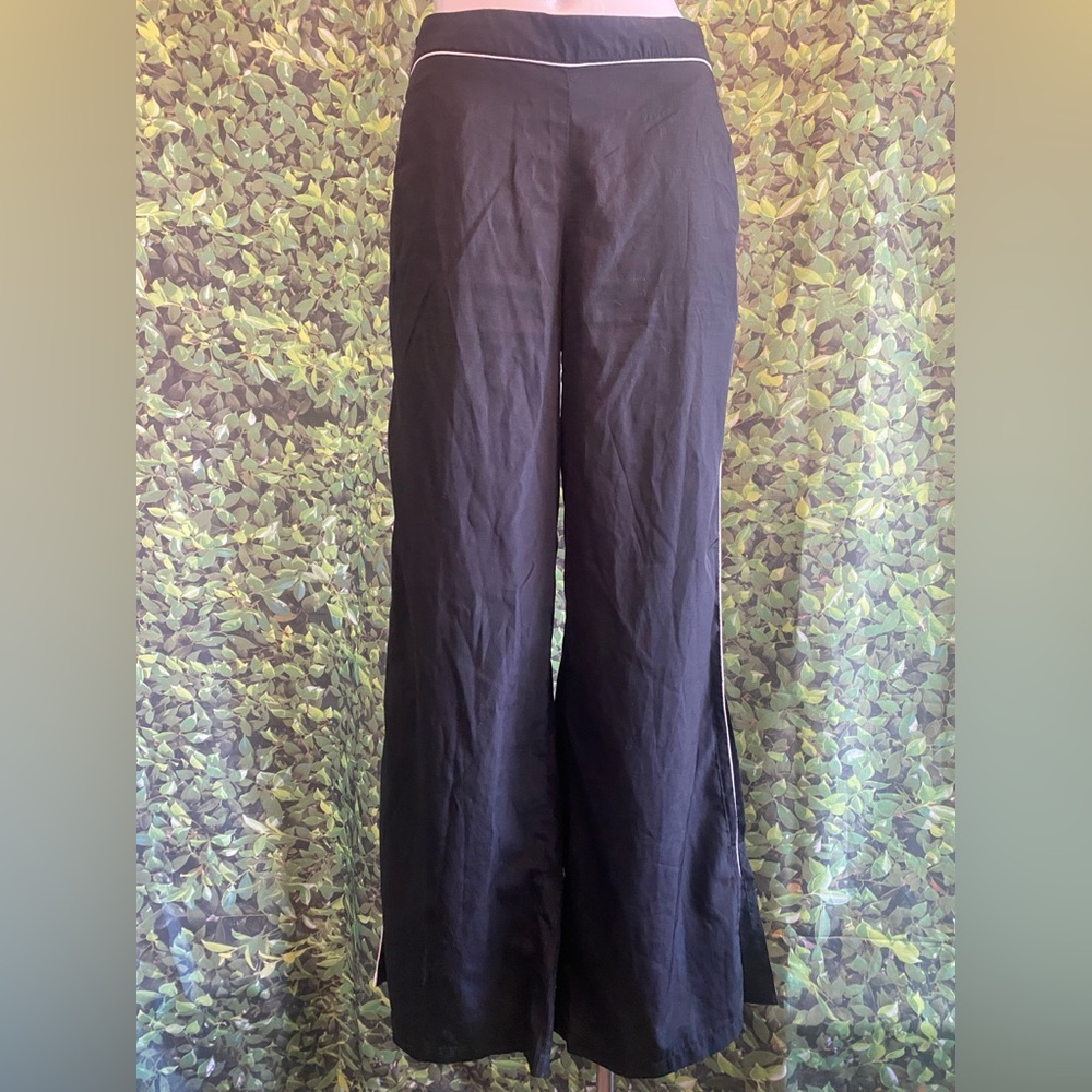 Jason Wu Black Satin Wide-Leg Pants